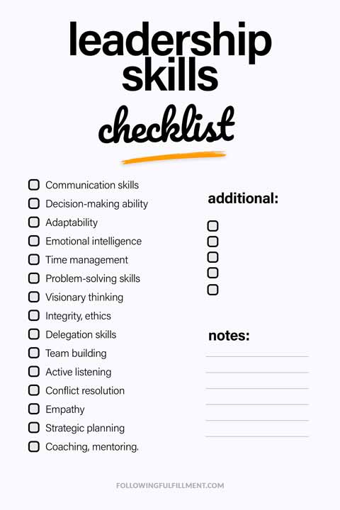 Leadership Skills checklist