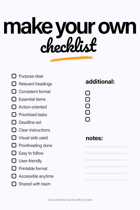 Make Your Own checklist