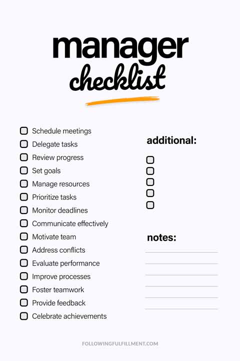 Manager checklist