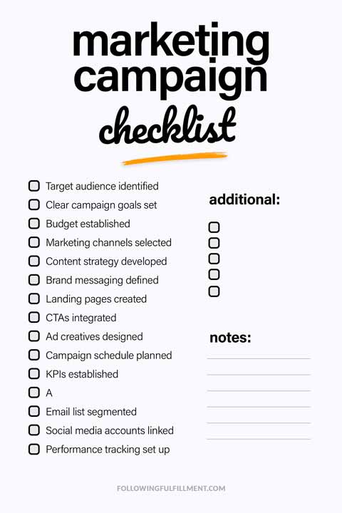 Marketing Campaign checklist