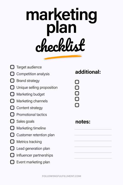 Marketing Plan checklist