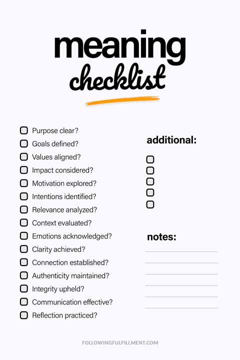 Meaning checklist