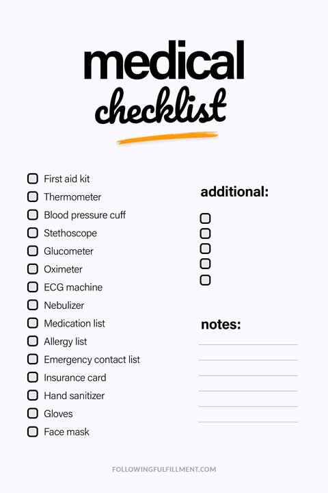 Medical checklist