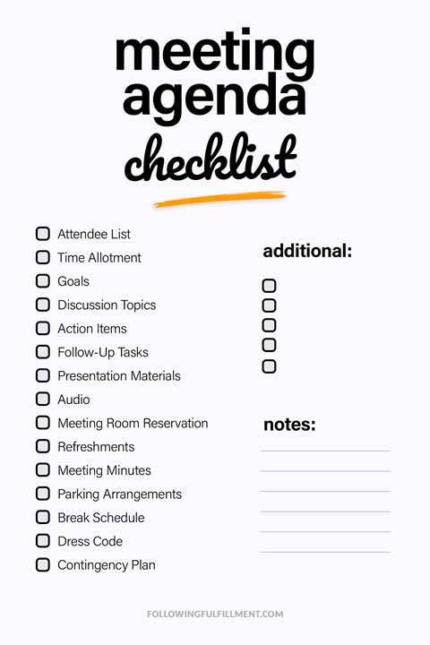 Meeting Agenda checklist