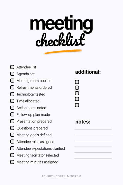 Meeting checklist