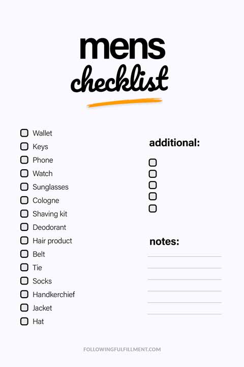 Mens checklist