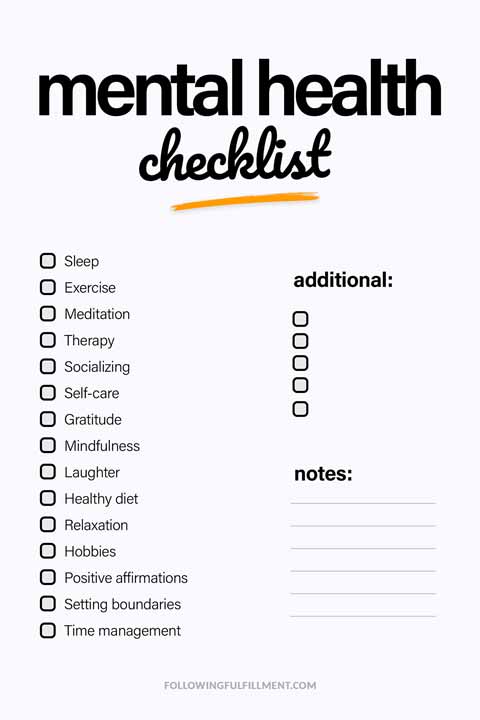 Mental Health checklist