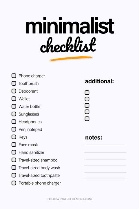 Minimalist checklist