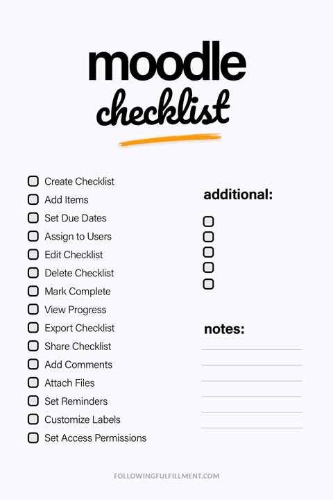 Moodle checklist
