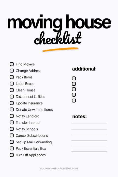 Moving House checklist