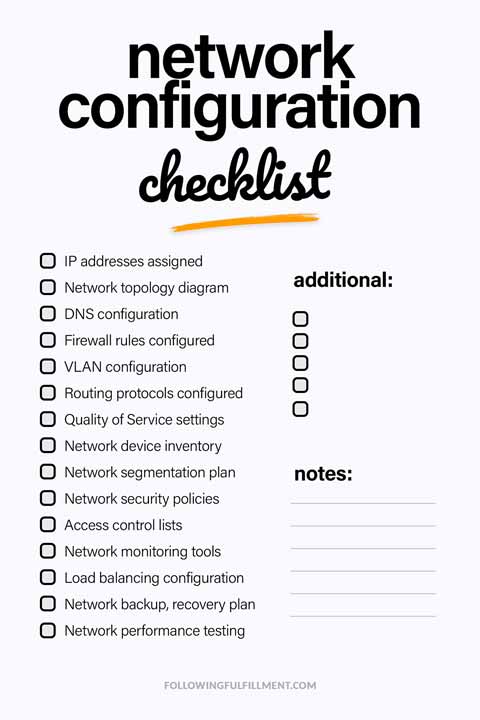 Network Configuration checklist
