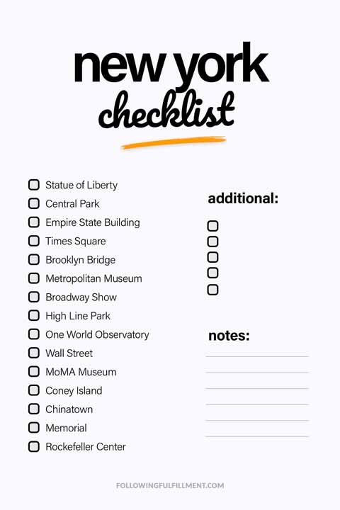 New York checklist