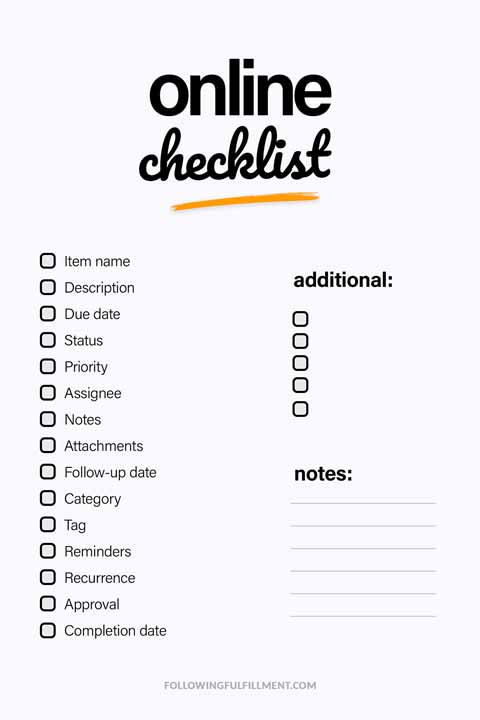 Online checklist