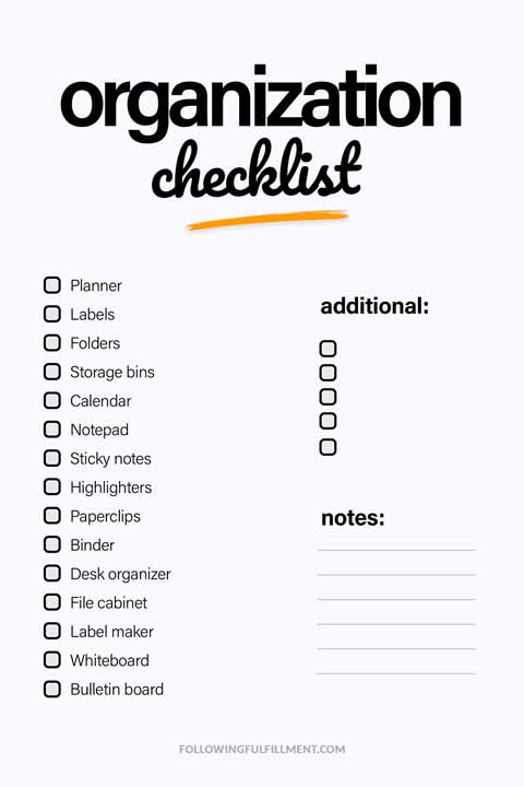 Organization checklist