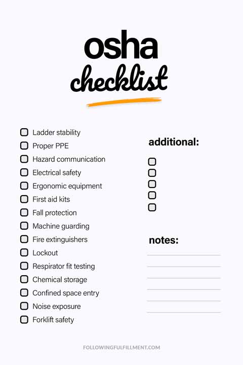 Osha checklist