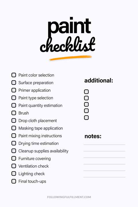 Paint checklist