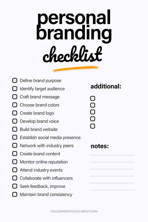 Personal Branding checklist
