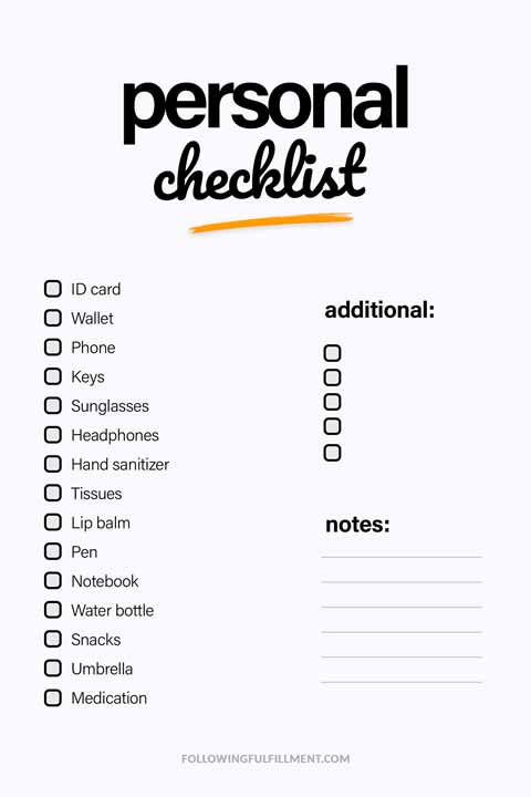 Personal checklist