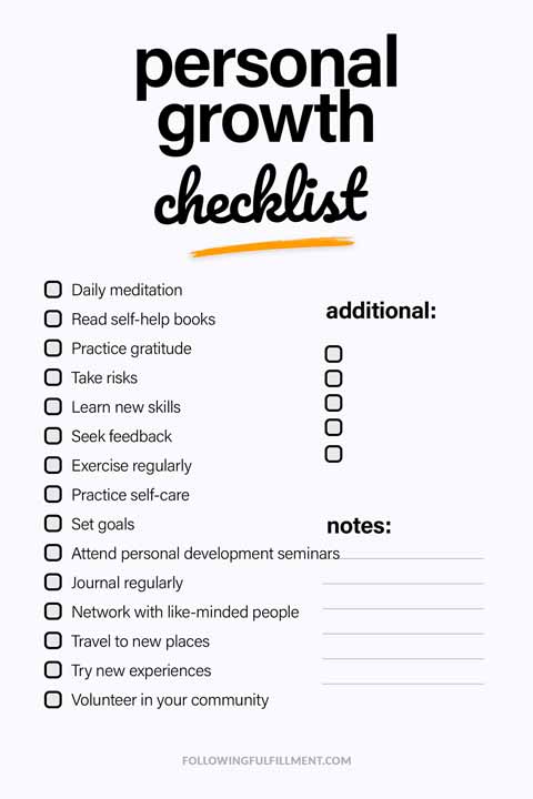Personal Growth checklist
