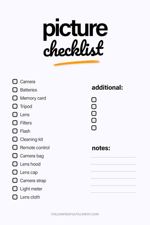 Picture checklist
