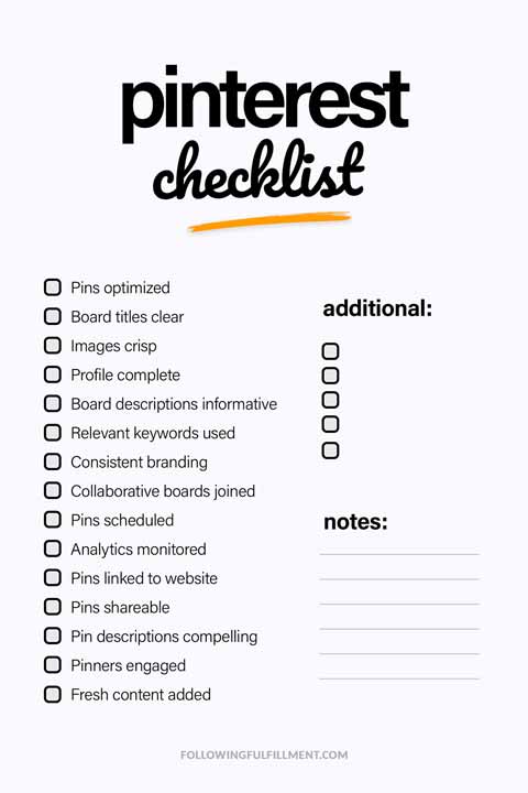 Pinterest checklist
