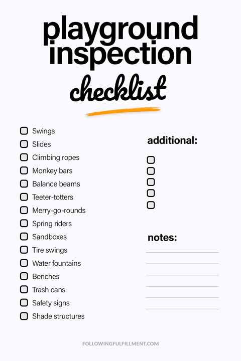 Playground Inspection checklist