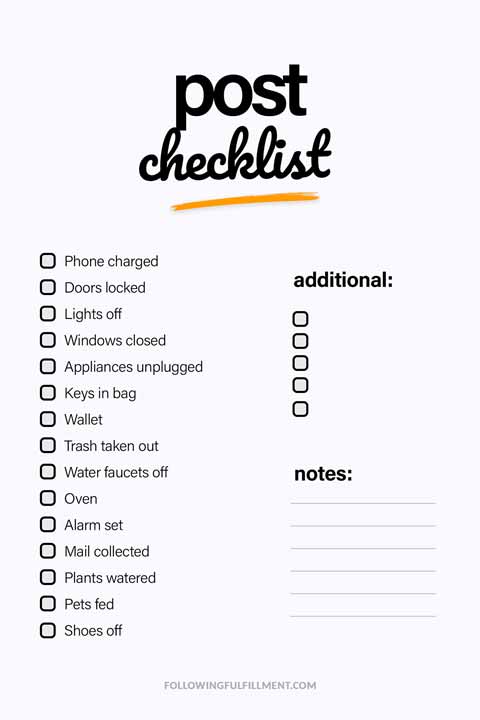 Post checklist