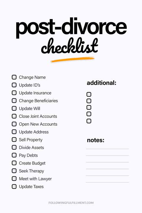 Post-Divorce checklist
