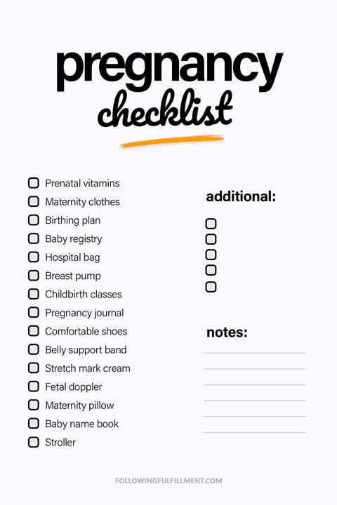 Pregnancy checklist