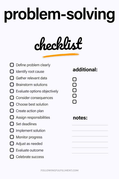 Problem-Solving checklist