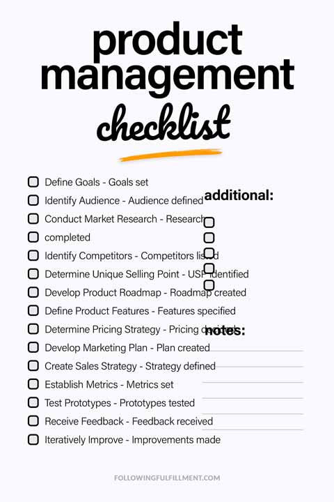 Product Management checklist