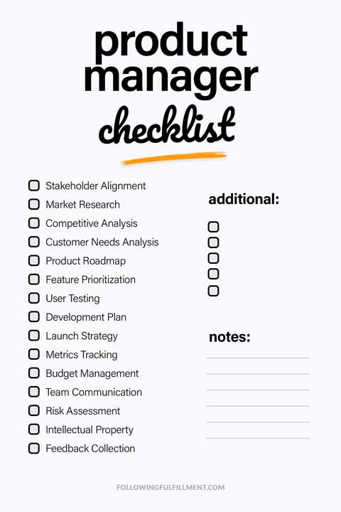 Product Manager checklist