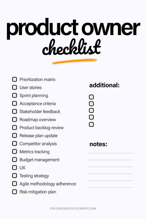 Product Owner checklist