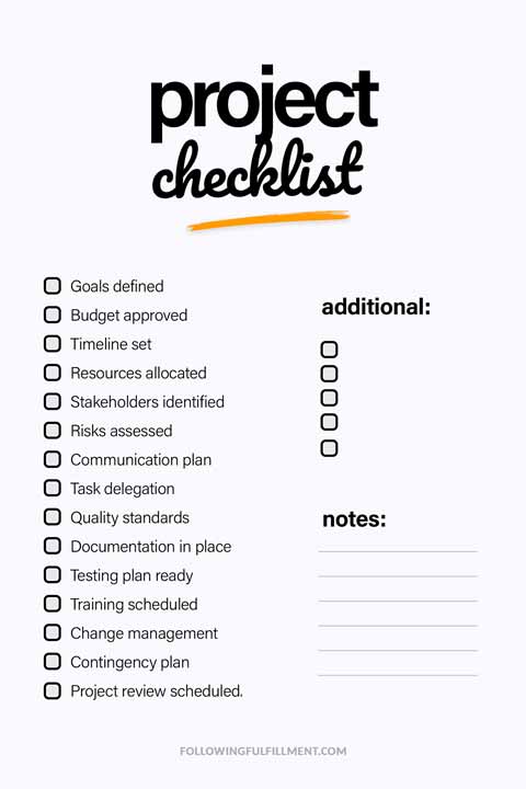 Project checklist