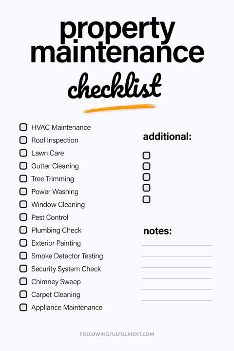 Property Maintenance checklist