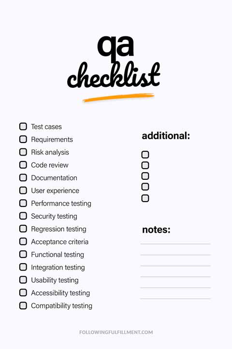 Qa checklist