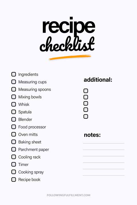 Recipe checklist