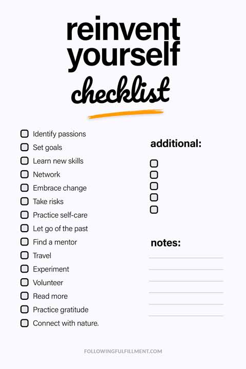 Reinvent Yourself checklist