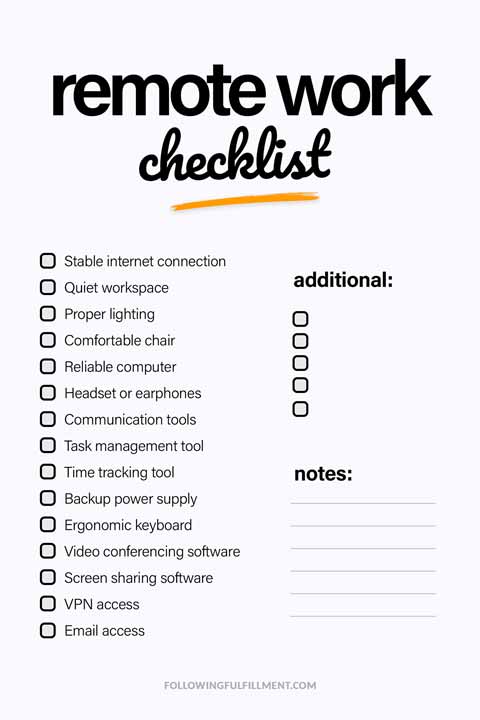 Remote Work checklist