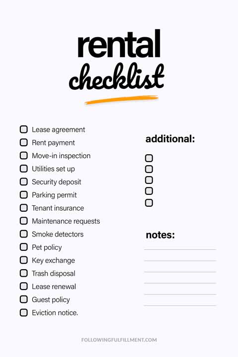 Rental checklist