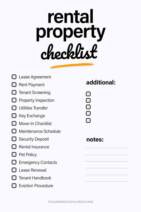 Rental Property checklist