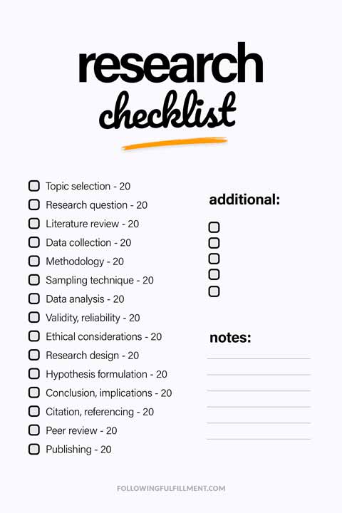 Research checklist