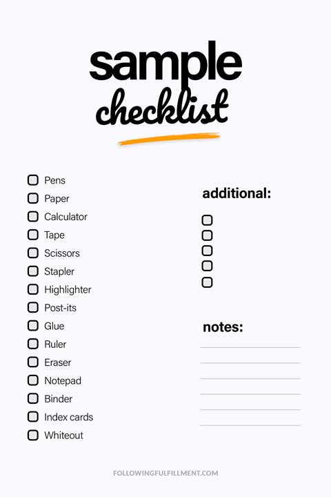 Sample checklist