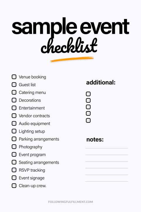 Sample Event checklist