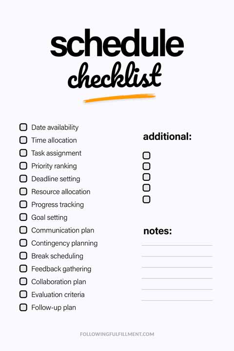 Schedule checklist