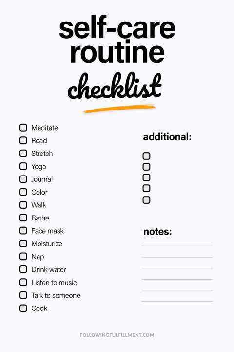 Self-Care Routine checklist