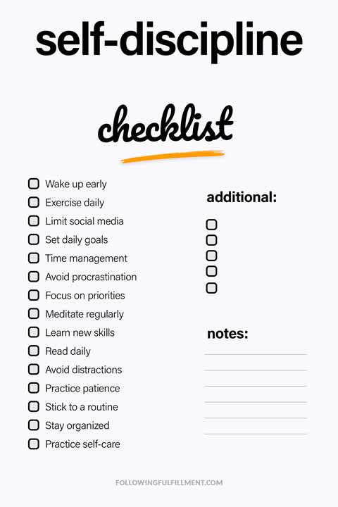 Self-Discipline checklist