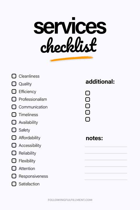 Services checklist