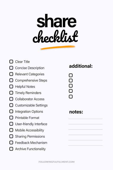 Share checklist