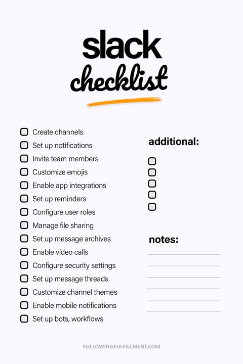 Slack checklist